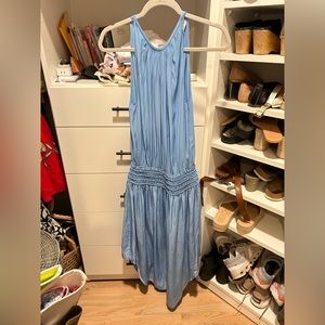 Ramy Brook Blue Audrey Smocked Midi Dress